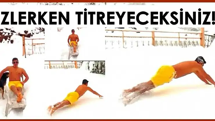 Karda yüzen Bartınlı