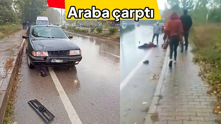 Karşıdan karşıya geçerken araba çarptı