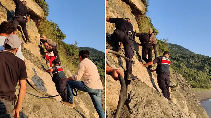 Kayalıklarda mahsur kaldı