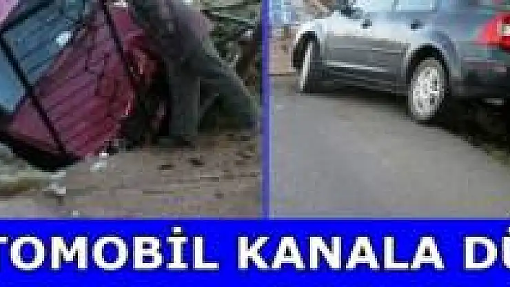 Kayan 2 otomobil su kanalına düştü