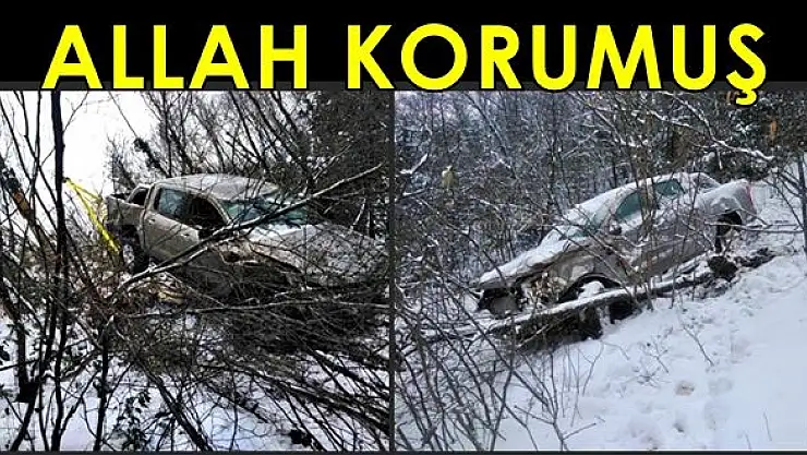 Kayan pikap şarampole uçtu