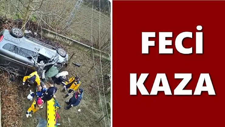 Kontrolden çıkan araç bahçeye uçtu