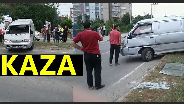 Kontrolden çıkan minibüs takla attı