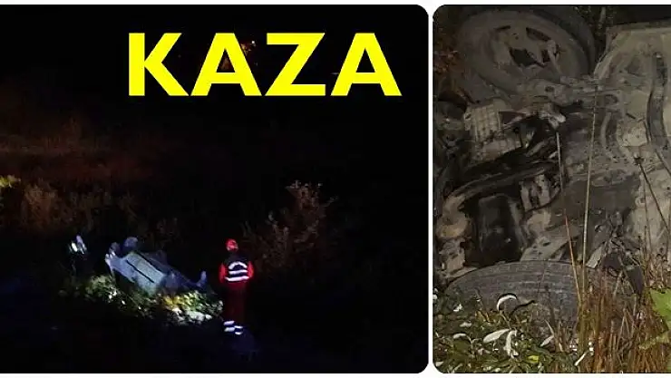 Kontrolden çıkıp şarampole yuvarlandı