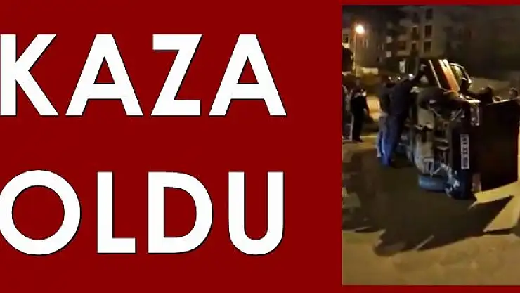 Kontrolden çıktı, yolun ortasına yan yattı