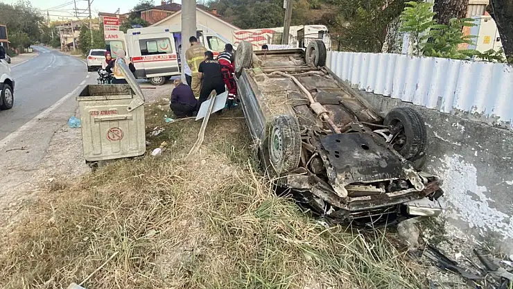 Kontrolden çıktı, ters döndü
