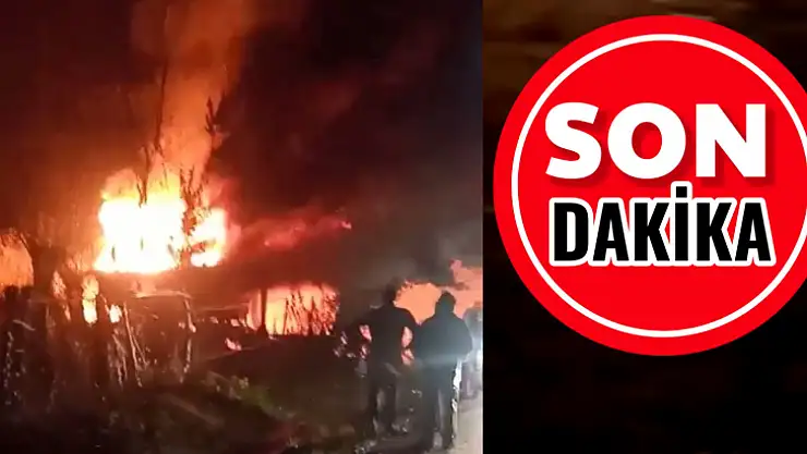 Köyden alevler yükseldi