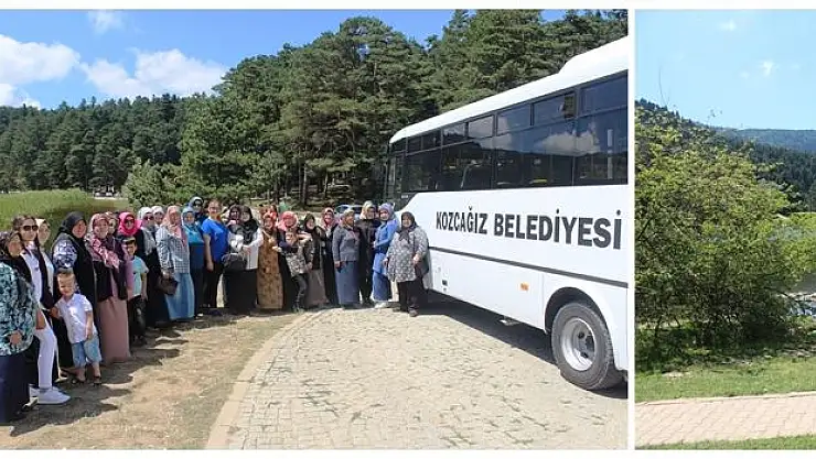 Kozcağız'da çocuklar havuzda, bayanlar gezide