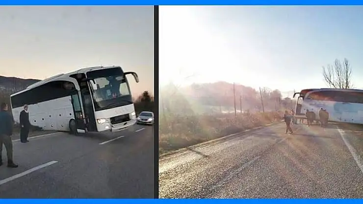 Kozcağız yolunda otobüs kazası