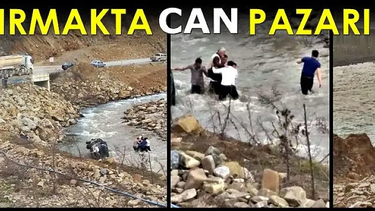 Kumluca yolunda kaza, ırmağa uçtu