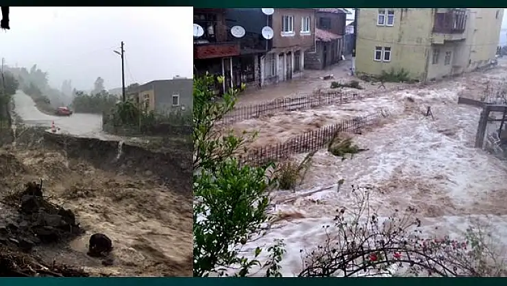 Kurucaşile'de dereler taştı