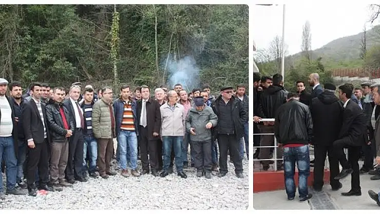 Mağdur işçiler Hema önünde eylemde