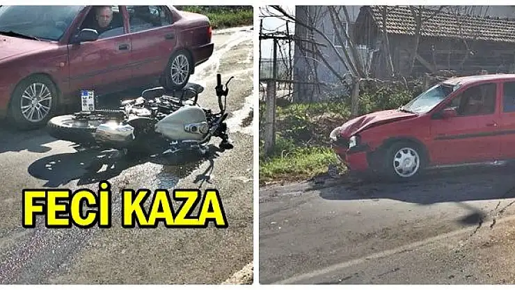 Motosikletle otomobil çarpıştı