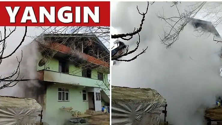 Odunlukta çıkan yangın eve sıçradı
