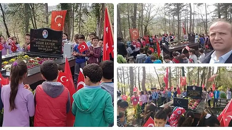 Öğrenciler Şehit Uğur Akyer'in kabrini ziyaret etti