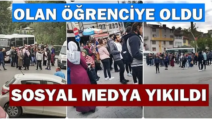 Öğrenciler servis sorununa büyük tepki gösterdi