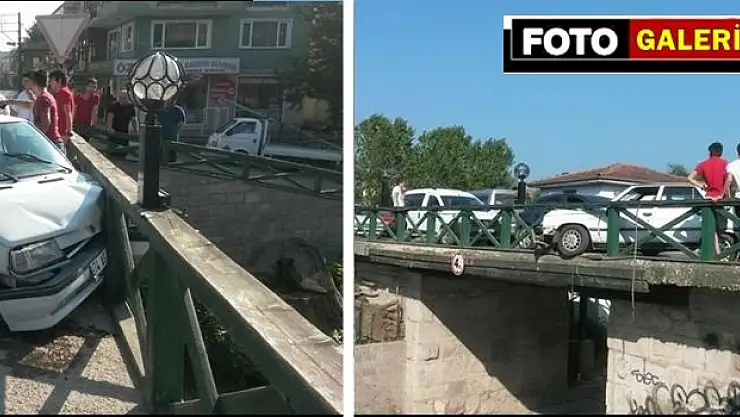 Orduyeri köprüsünde korkutan kaza