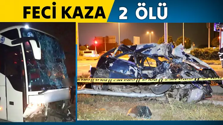 Otobüs ile otomobil çarpıştı