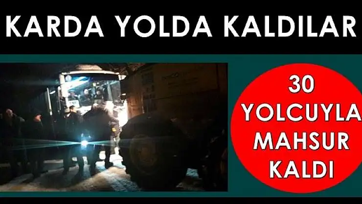 Otobüs karda Mahsur kaldı