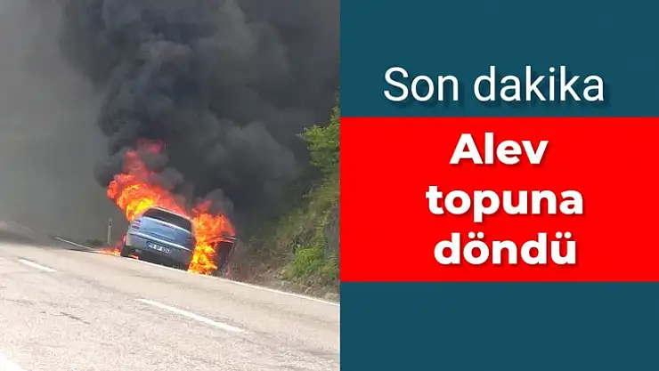Otomobil alev topuna döndü