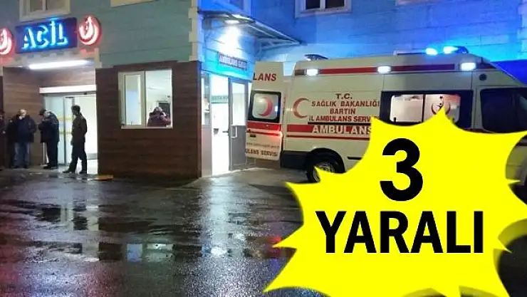 Otomobil direğe çarptı, 3 yaralı
