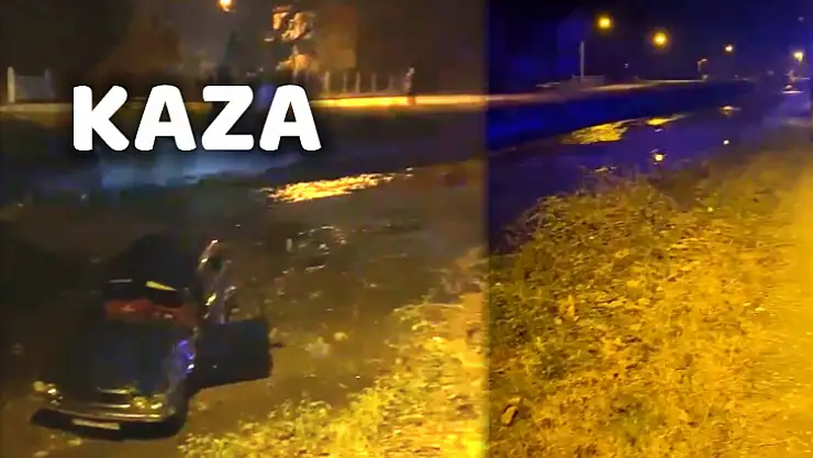 Otomobil ırmak yatağına yuvarlandı