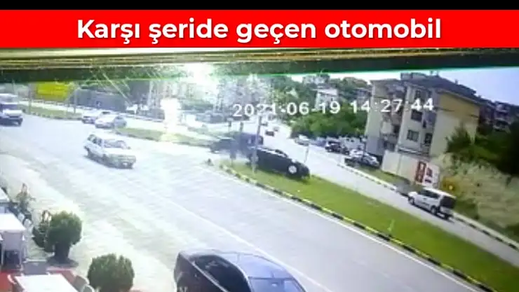 Otomobil karşı şeride geçti