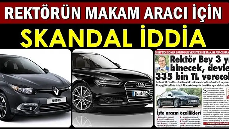 Rektör yine makam aracı ile gündemde