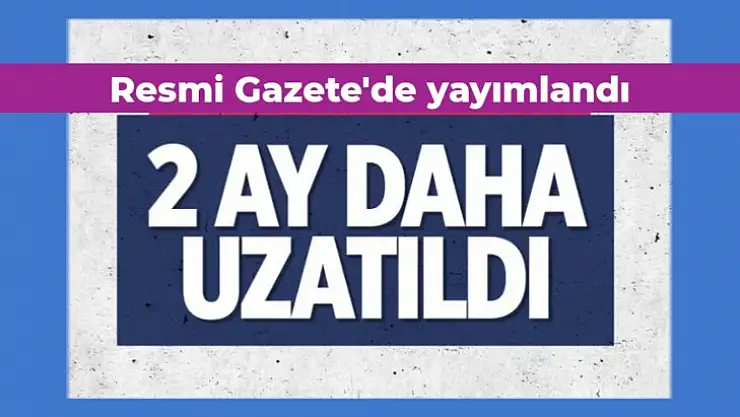 Resmi gazetede yayımlandı