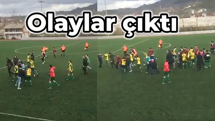 Saha karıştı, maç yarım kaldı