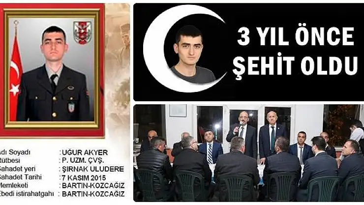 Şehidimiz Uğur AKYER İçin Mevlid-i Şerif Okutuldu
