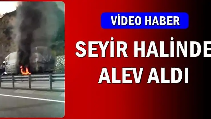 Seyir halindeki TIR alev aldı