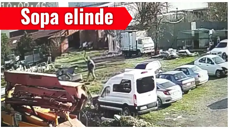 Sopayla peşine düştü