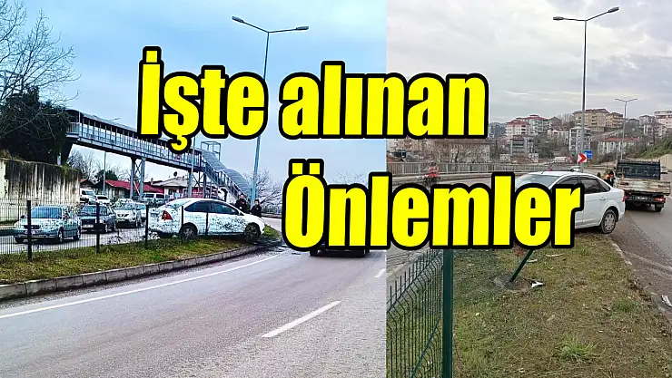 Sürekli kaza olan yolda önlemler alındı