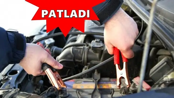 Takviye yaparken akü patladı