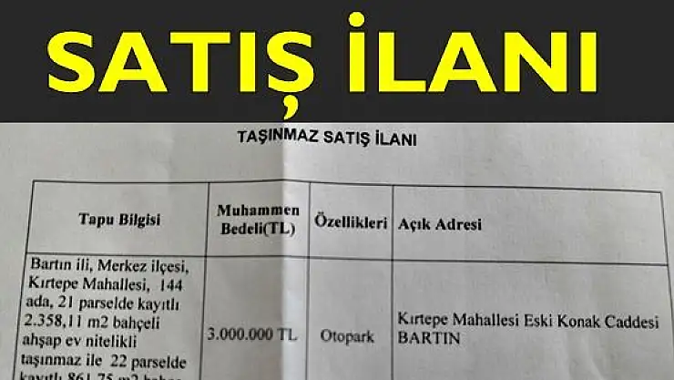 Taşınmaz Satış İlanı