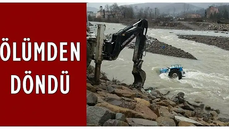 Traktörü ile sele kapıldı!