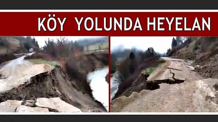 Ulus'ta Grup Köy Yolunda Heyelan