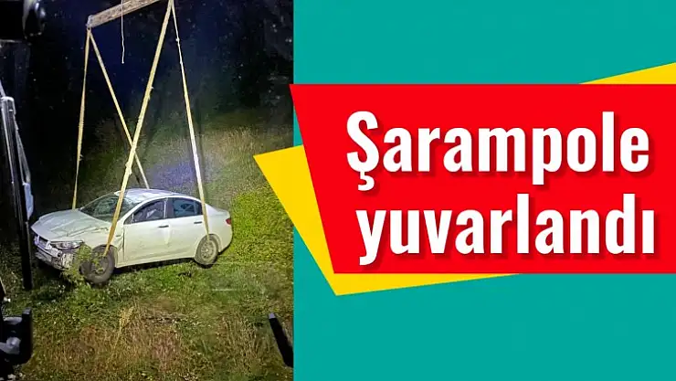 Virajı alamadı, şarampole yuvarlandı