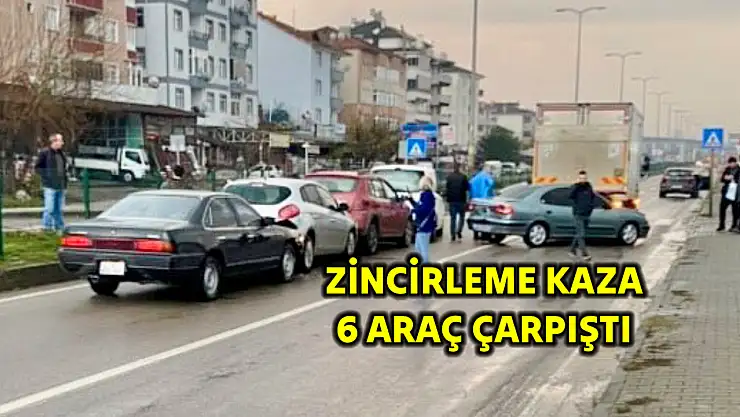 Yayaya yol verdi, 6 araç birbirine girdi