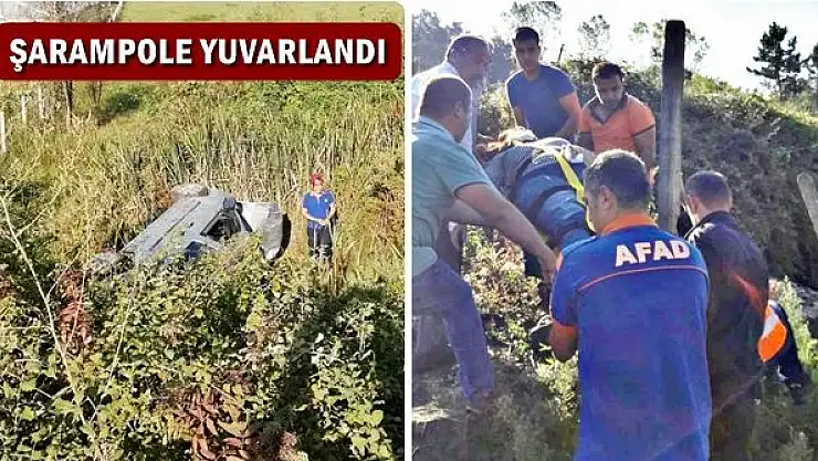 Yoldan çıktı, şarampole yuvarlandı