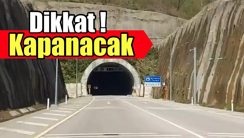 Amasra tüneli ulaşıma kapanacak