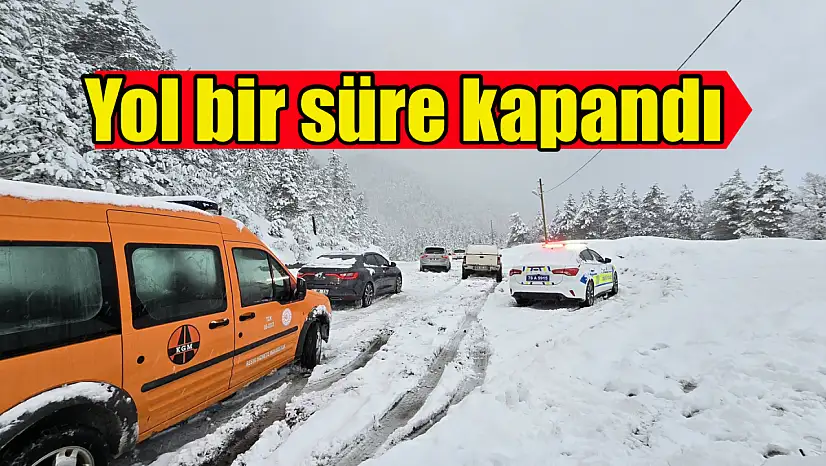 Bartın Karabük yolunda yoğun kar