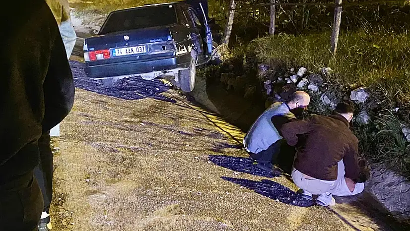 Kaza yapan alkollü sürücü feryat etti