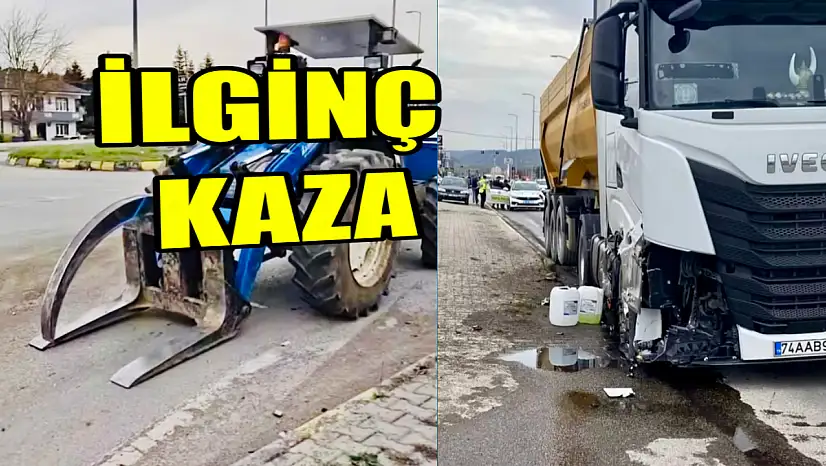 Kepçenin tırnakları tır'a saplandı