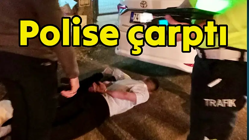 Polis memuruna araba çarptı