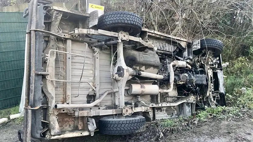 Kontrolden çıkarak devrildi