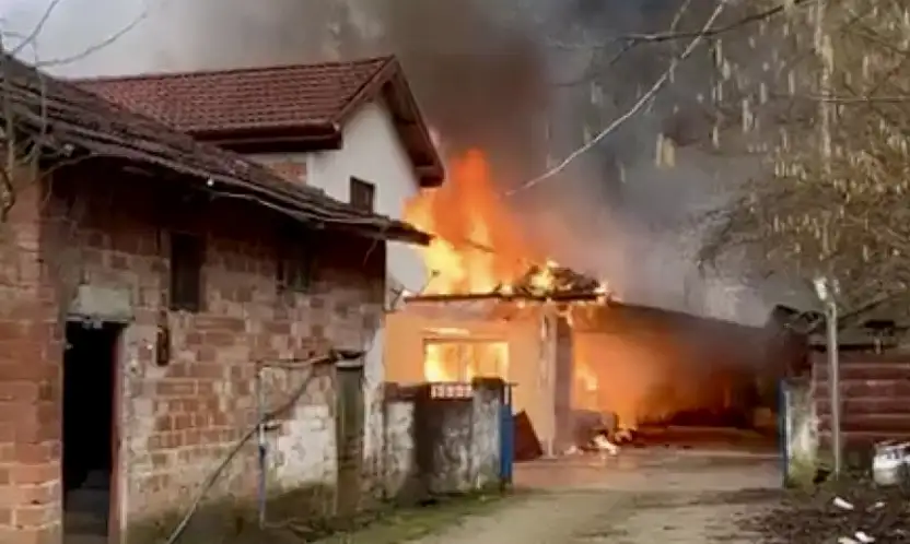 Bartın'da tek katlı ev yandı