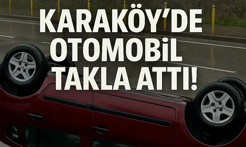 Karaköy'de otomobil takla attı!