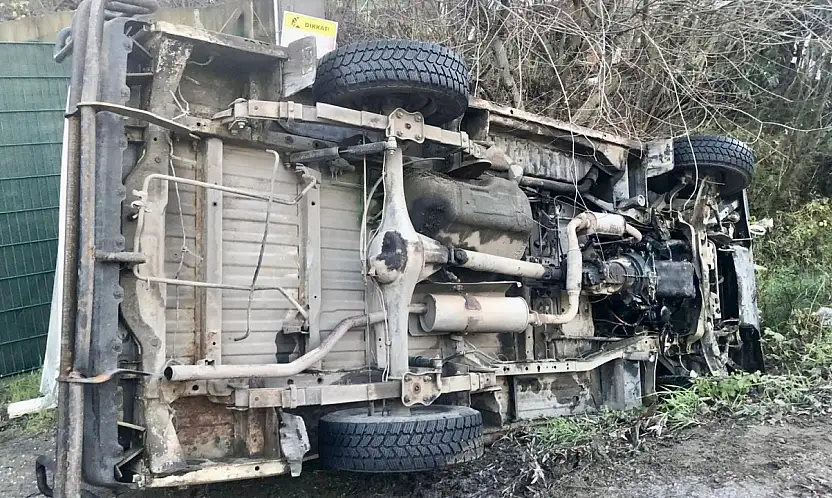 Kontrolden çıkarak devrildi